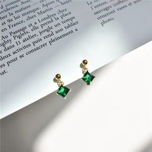 Green Earrings with Rings